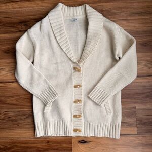 L.L. Bean Women's Cream Cardigan Sweater